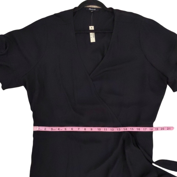 Madewell Black Ruffle Wrap Dress 3X - Picture 12 of 13